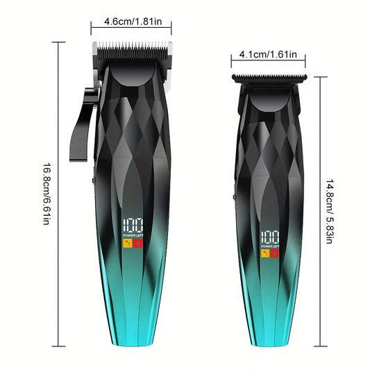 Professional Electric Hair Clipper & Beard Trimmer Set for Men, 14-Piece Comb Guide Kit, Ceramic Blades, 7000 RPM Powerful Motor, 1800mAh Rechargeable Battery, Cordless Hair Cutting Kit
