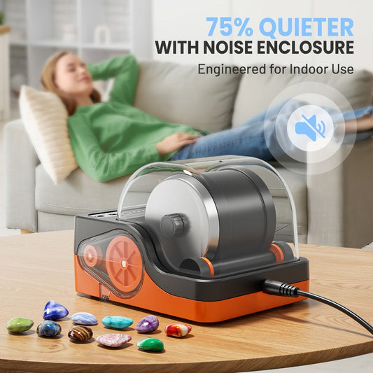 Rock Tumbler Kit for Kids & Adults 3-Speed Motor 9-Day Timer Rock Polisher Machine | Geology STEM Toy for Gem Stone Collectors Boys Girls Ages 8 9 10 11 12 | Birthday Christmas Gift
