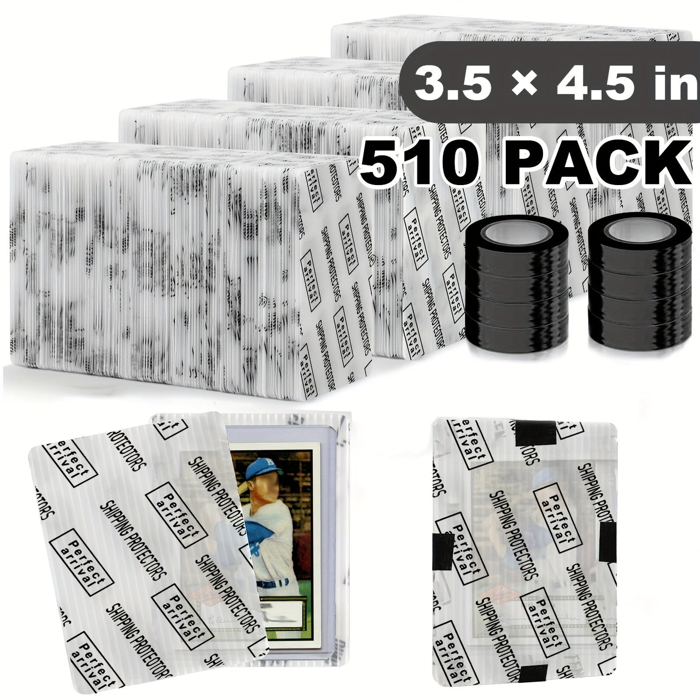 Bulk Rigid Trading Card Shipping Protectors, 3.5 x 4.5 Inch, in 60, 120 or 510 Count Packs