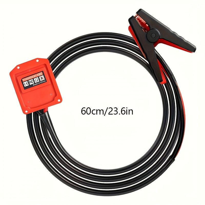 Jump Starter Cable Adapter for DeWalt 18V 20V DCB Battery Portable Car Battery Jump Start Connector ABS Housing - Yellow & Red (Battery & Cables Not Included)
