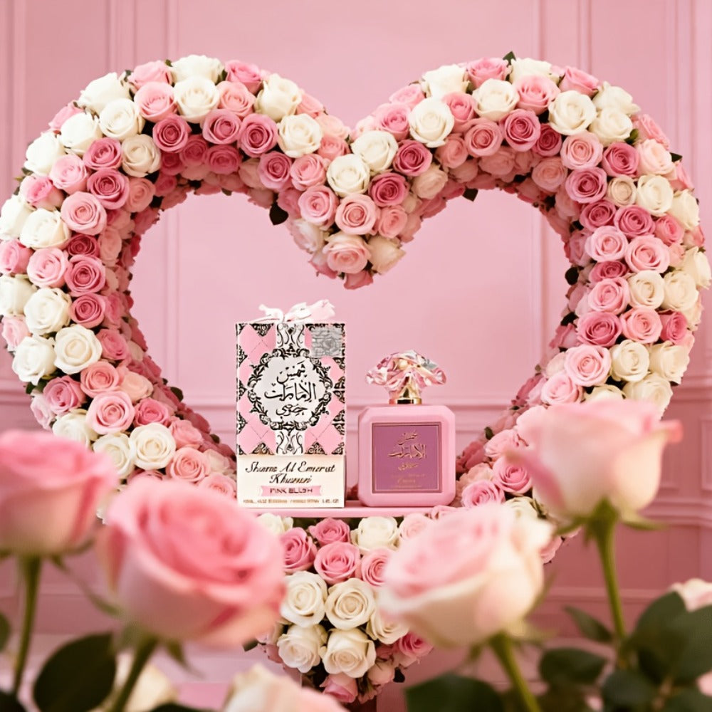 Eau de Parfum Al Zaffaran Pink Blush for Women in Heart-Cap 100ml Bottle & Pink Gift Box for Daily Wear