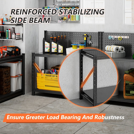 Metal Storage Shelf 4-Tier Heavy Duty Shelving Unit 47.2" Freestanding Garage Storage Rack for Kitchen Pantry Basement Workshop