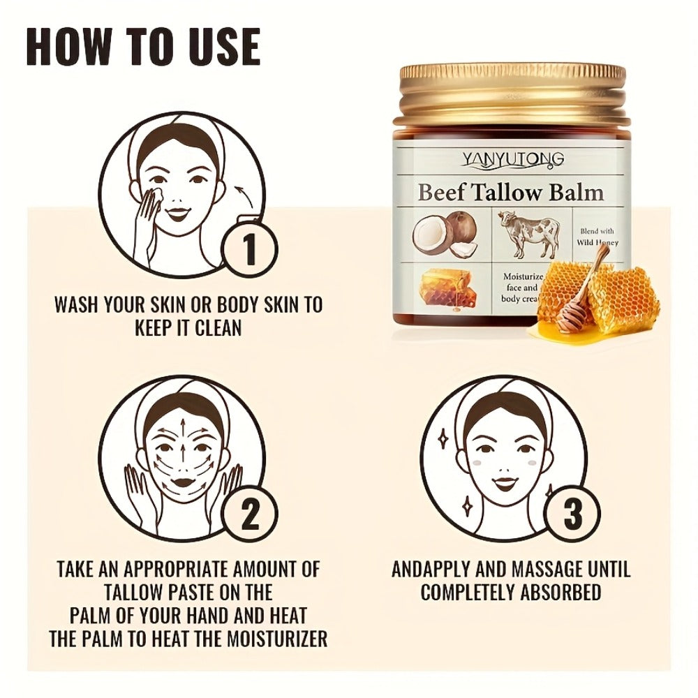 Bee Venom Lifting Cream with Beef Tallow & Honey 120g — Natural Botox Alternative Instant Tightening Firming Deep Moisturizing Alcohol-Free Anti-Aging Face Cream All Skin Types Women