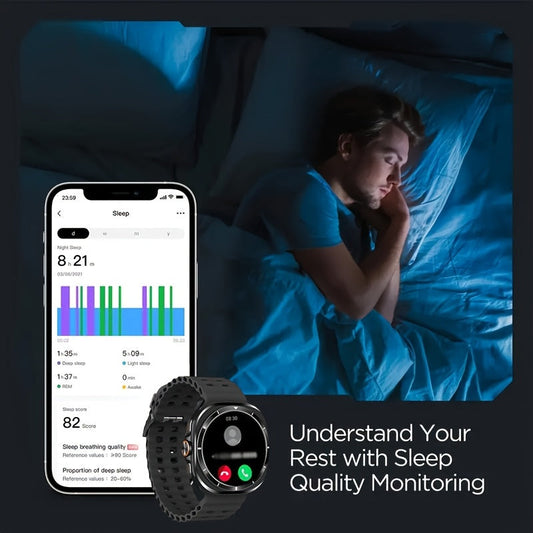 Smart Watch Round Fitness Display with Call and Message Alerts, 100+ Sport Modes and Three Band Colors