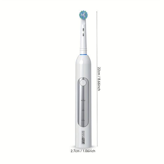 Electric Toothbrush with 3 Rotating Cleaning Modes - Induction Charging, 4 Replacement Brush Heads, Travel Case Included, Couples Toothbrush Set, Deep Plaque Removal, Holiday Gift, Black Purple Blue