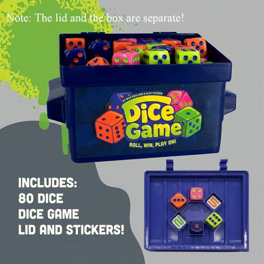 Fast-Paced Dice Rolling Board Game with 80 Dice – Addictive 2-4 Player Party Game for Adults & Groups, Portable Travel Game Night Set with Game Board, Graffiti Stickers & Rules