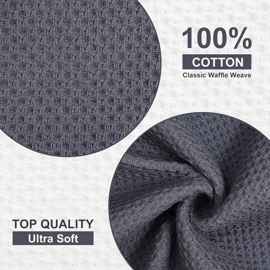 Kitchen Dish Cloths 23pcs 100% Cotton Waffle Weave Ultra Soft Absorbent Quick Dry Dish Towels 12x12 Inch for Cooking Cleaning Wiping Hands Kitchen Decor Gift