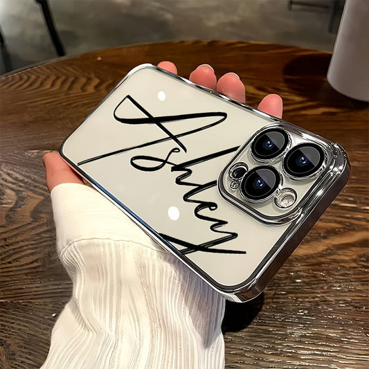 Custom Name Calligraphy Phone Case Personalized Transparent DIY Gift for iPhone 17 16 15 14 13 12 11 Pro Max Plus Air & Samsung Galaxy S25 S24 S23 S22 Ultra Plus