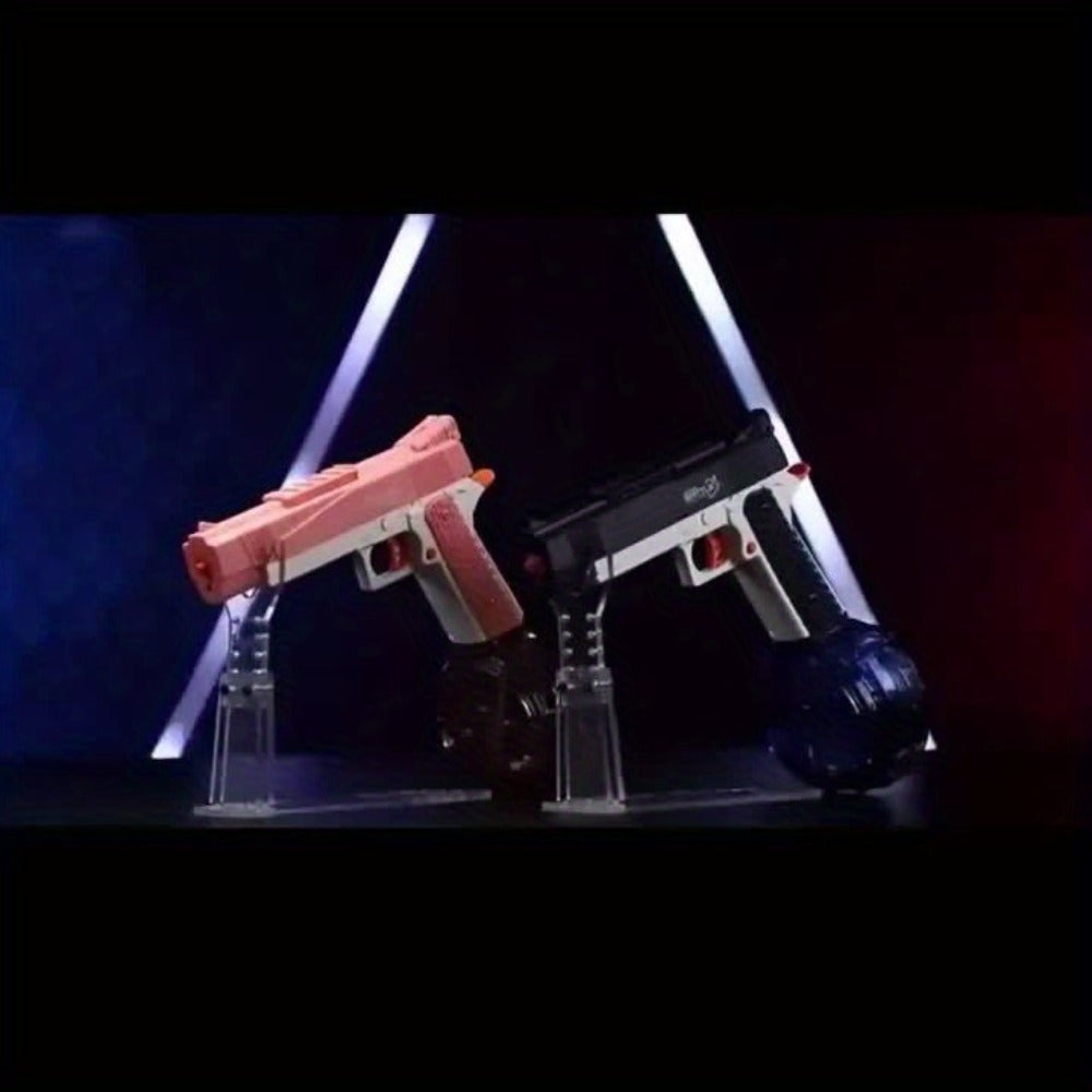 Rechargeable Dual-Magazine Electric Water Blaster with Two Swappable Tanks and Pink Finish