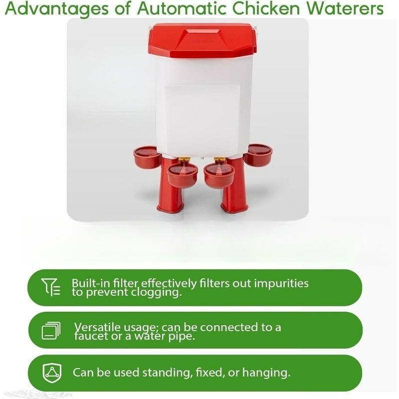 Chicken Waterer Float Ball 2 3 Gallon Feeder Combo Set for Garden, Patio and Yard Use, with the Listed Configuration