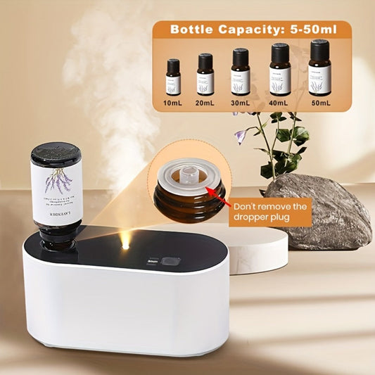 Waterless Essential Oil Diffuser – Smart Aroma Diffuser with 3 Modes, Auto Cycle Atomizer & Colorful LED Lights for Home Office Car Yoga, Mini Portable Scent Diffuser (Oils Not Included)