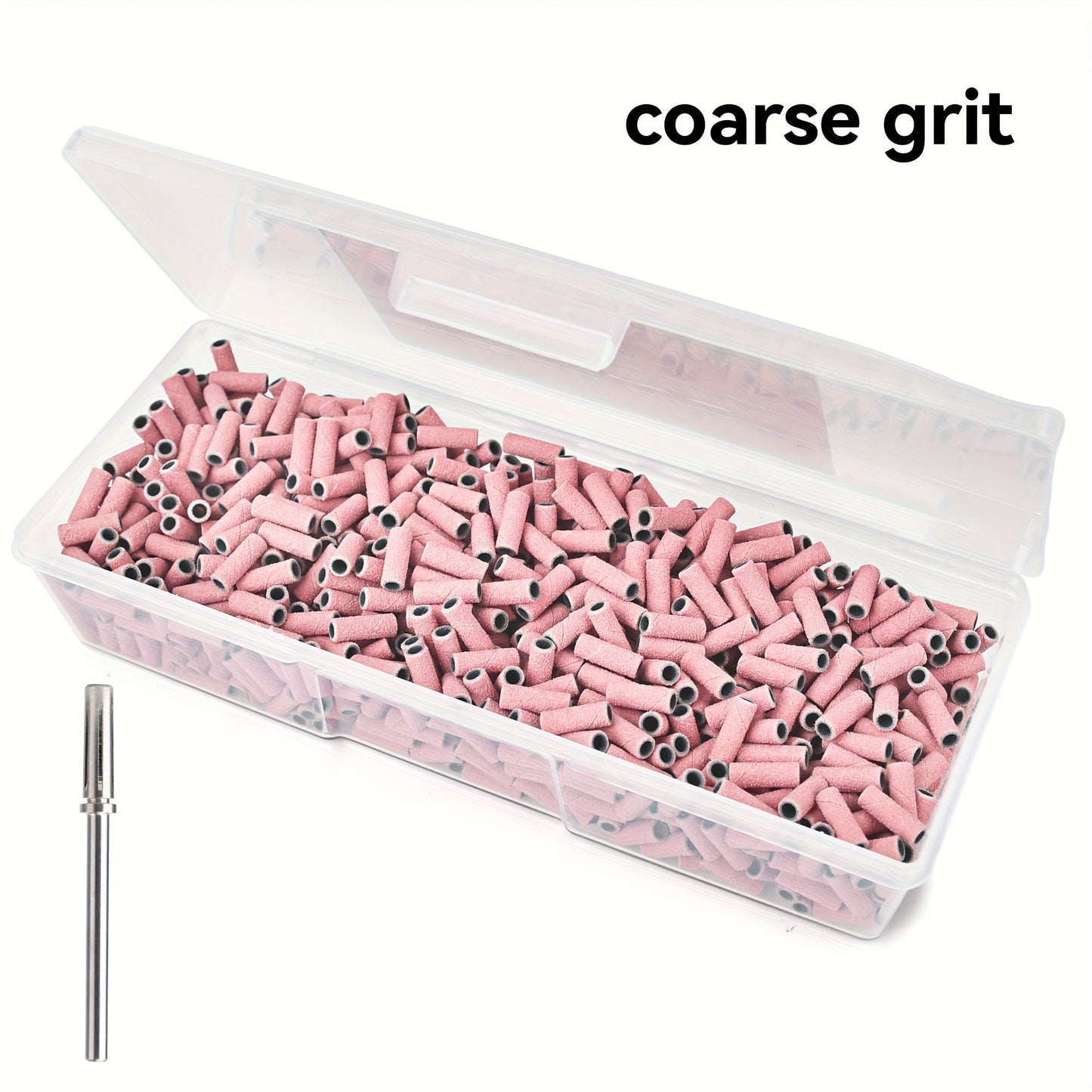 1000-Piece Nail Sanding Band Set with Mandrel, Coarse, Medium or Fine Grit Options for Nail Drill Filing