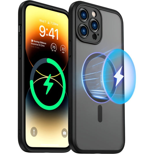 MagSafe iPhone Case Magnetic Matte Translucent Drop-Resistant Full Camera Protection Slim Frosted Cover for iPhone 16 Pro Max 16 Pro 16 Plus 16 15 Pro Max 15 Pro 15 Plus 15 14 Pro Max 14 Pro 14 13 12 – Black Grey Blue