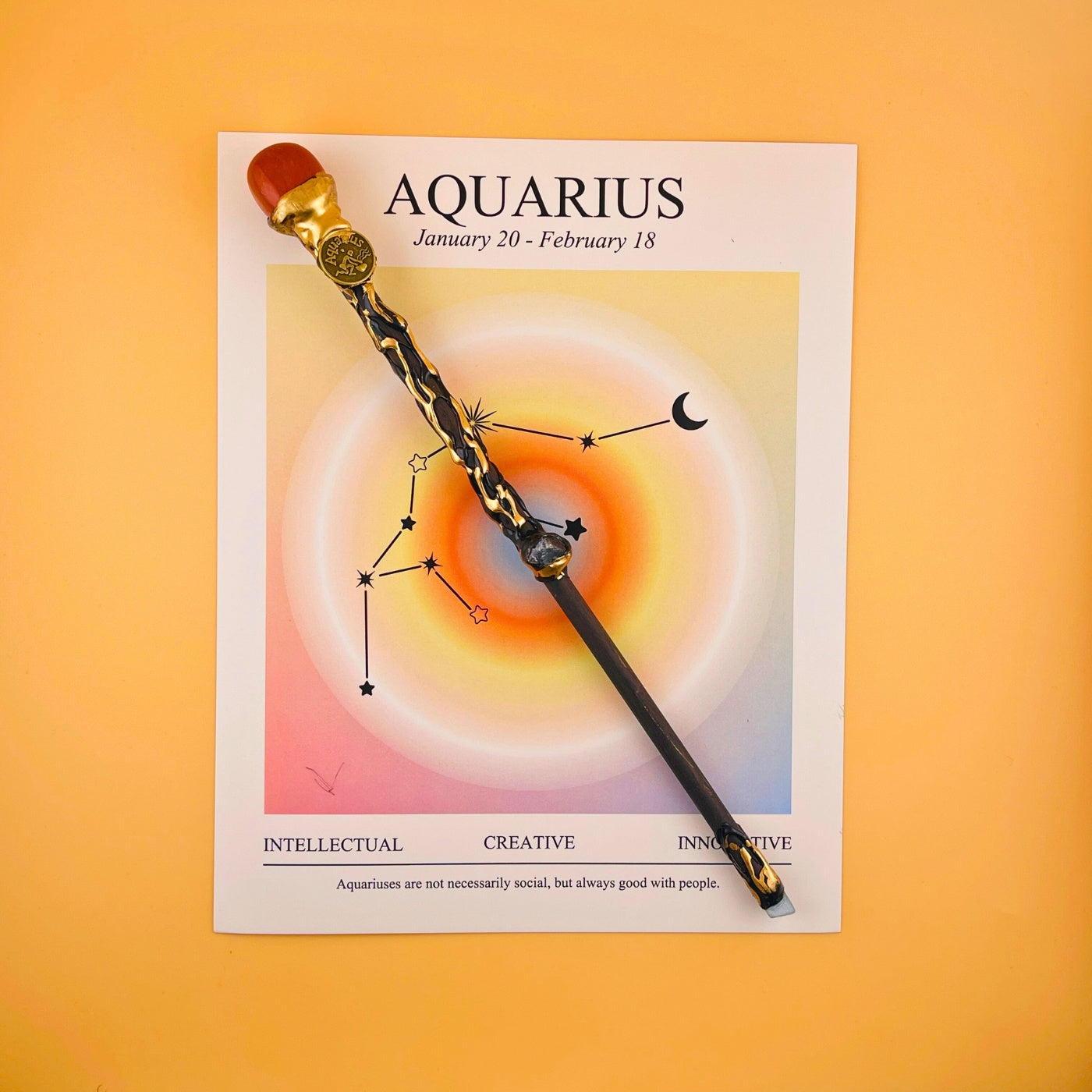 Costume Accessories Zodiac Crystal Wand with Gift Box and Twelve Astrological Sign Options for Dress-Up