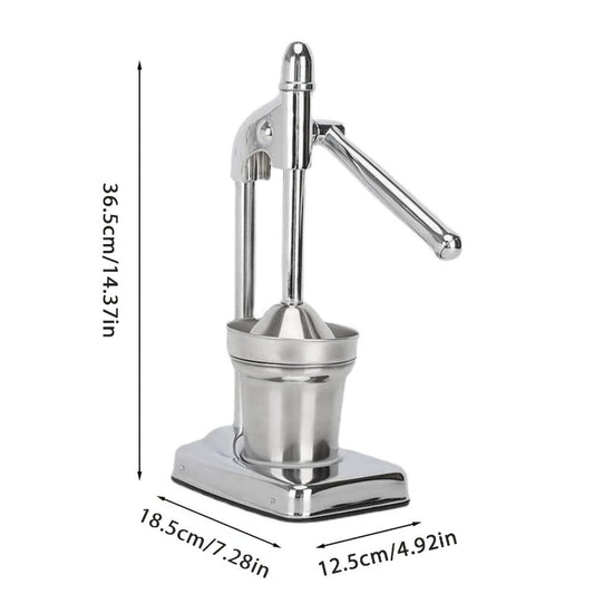 Manual Citrus Juicer Stainless Steel Lemon Squeezer with Lever Press, Heavy Duty Hand Press Orange Juicer Extractor with Non-Slip Base & Fine Strainer for Fresh Juice Kitchen Countertop