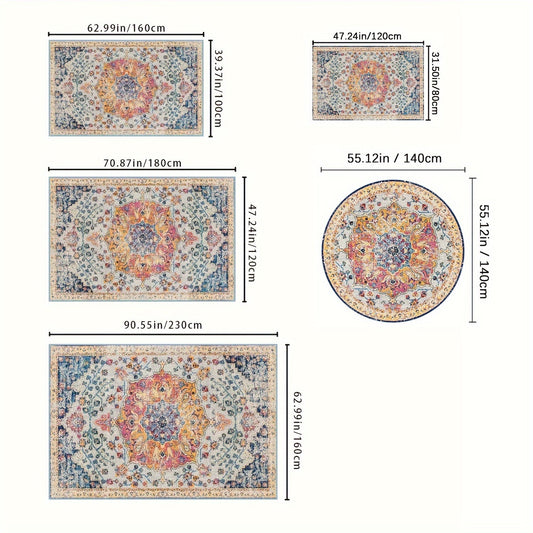Outdoor Rug | Bohemian Vintage Machine Washable Patio RV Camping Picnic