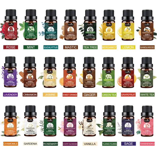 Fragrance Essential Oil Gift Set – Premium Hotel Scent Diffuser Oils for Candle Making, Aromatherapy & Home Fragrance | 12 or 24 Piece Set