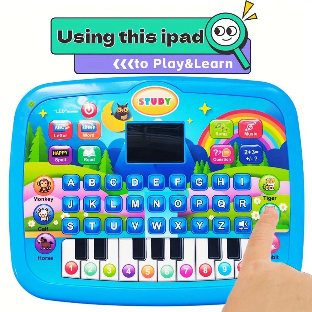 Educational Learning Tablet for Kids Ages 3-6 — Multifunctional Alphabet Numbers Music Animal Sounds & Piano Toy, Interactive Electronic Learning Machine for Toddlers Boys Girls, Birthday Christmas Gift
