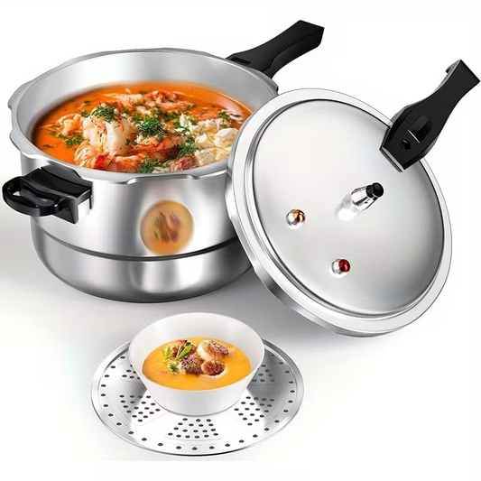 Pressure Cooker Aluminum with Canner Rack – Large Capacity 6QT 8QT 10QT Pressure Canner for Home Canning | Fast Cooking Safety Valve Gas & Induction Cooktop Compatible Batch Meal Prep