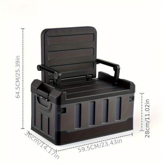 Portable Camping Stool with Backrest & Storage Compartments – Foldable Outdoor Fishing Seat, Lightweight Ergonomic Design for Hiking, Travel, Car Trips & Outdoor Adventures, Optional Waterproof Bag Included