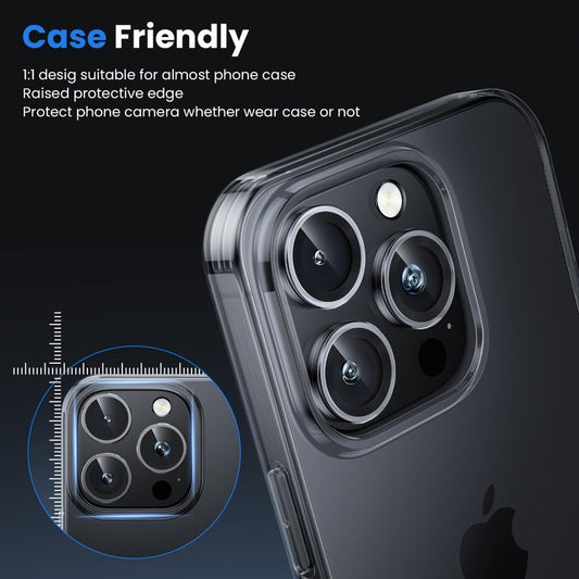 iPhone Camera Lens Protector 15PCS Mixed Colors – Metal Ring Cover for iPhone 11 12 13 14 15 16 Pro Max Mini Plus, Gold Silver Black Gray Rainbow, Scratch-Proof, Zero Optical Interference