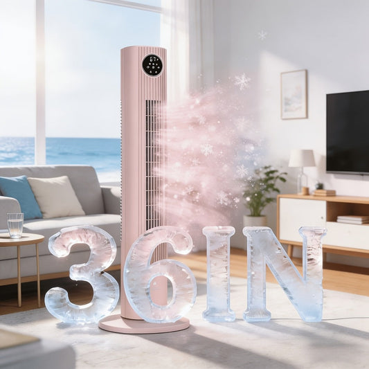 Tower Fan 35-Inch Bladeless 85° Oscillating Standing Floor Fan 3-Speed Quiet Cooling with 12H Timer for Bedroom Office Living Room Home