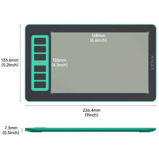 Graphics Drawing Tablet XENX P1-640 8192 Pressure Sensitivity 6 Hot Keys 6.6x4.1 Inch Active Area Battery-Free Stylus Compatible with Mac Windows PC Android for Digital Art Animation OSU Design
