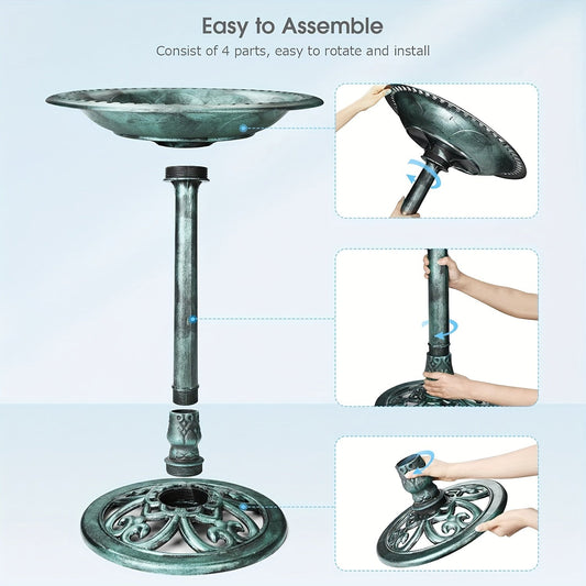 Solar Fountain | Bird Bath Set Vintage Outdoor Garden Pond Decor