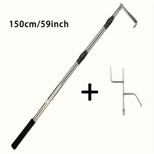 Telescopic Truck Grab Bar Set Stainless Steel Adjustable Length Anti-Slip Grips 59 Inch for Pickups Trucks Trailers Warehouses Construction Sites Easy Storage Durable
