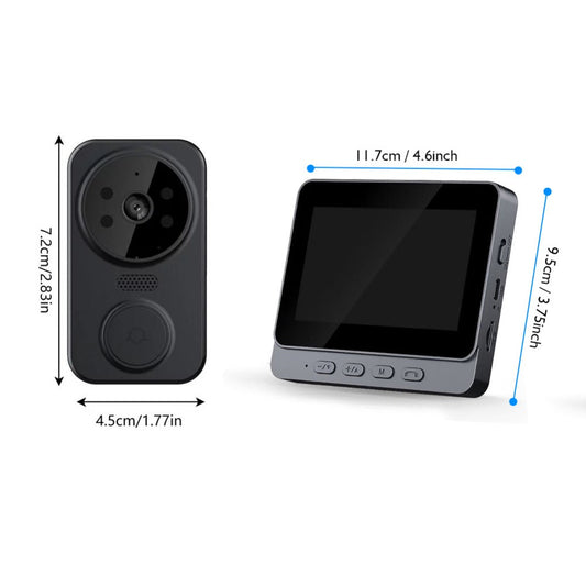 Wireless Video Doorbell Camera No WiFi No App Required 4.3-inch IPS Monitor 960P Night Vision Two-Way Audio Long Battery Life SD Card Storage No Subscription Wall-Mounted Home Security