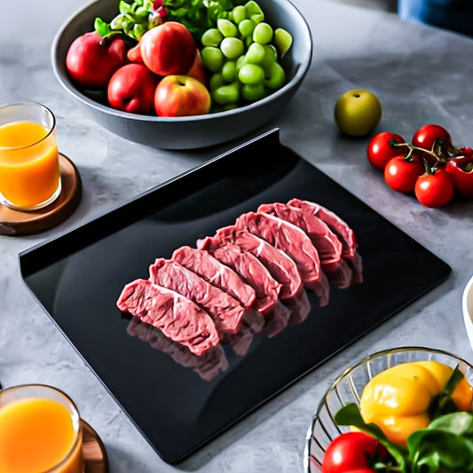 Acrylic Cutting Board Large Anti-Slip 17x23 Inch – Clear & Black Countertop Protector for Kitchen & Restaurant – Food Safe Non-Slip Chopping Board for Fruit, Meat & Meal Prep