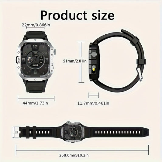 Smartwatch – LED Flashlight Outdoor 2.01" Large Screen – Multi-Sport Modes, Long Battery Life, Message Alerts, Fitness Tracker – Rugged…