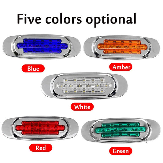 LED Side Marker Lights 4-Pack for Truck Trailer 16 LEDs Dual Mode Steady-On & Flash – 12-24V Universal Fit Front Rear Side Marker Lamp in Red White Blue Green Yellow