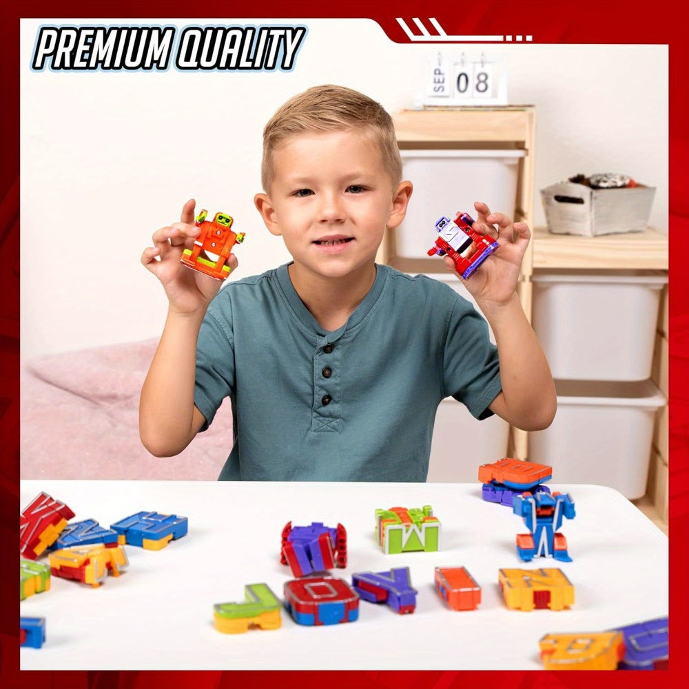Alphabet Robot Toys for Kids Alphabots ABC Learning Letter Transform Robots – STEM Educational Toy for Boys & Girls Ages 3-8, Classroom Prizes, Treasure Box Rewards, Christmas & Birthday Gifts