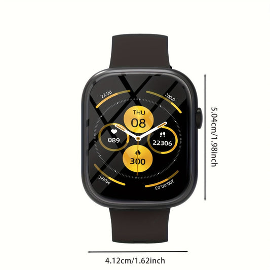 Pink Smartwatch for Women & Men – 2.01" Screen Bluetooth 5.3 Multiple Sports Modes Pedometer Fitness Tracker Lightweight Silicone Strap Everyday Activity Watch Affordable Gift for Her Him