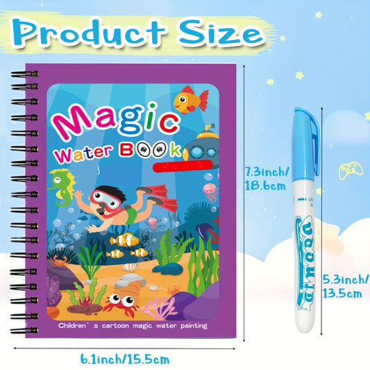 Water Doodle Books for Kids Set of 12 – Reusable Water Coloring Painting Books for Toddlers & Young Children | No-Mess Educational Art Toy | Easter Basket Stuffers Party Favor Gift Kit