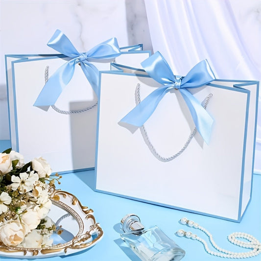 Gift Bags with Handles for Party Favors - Butterfly Ribbon Thank You Bags Wedding Baby Shower Birthday Bridesmaid Housewarming Autumn Celebration Elegant Packaging 12 24 36pcs