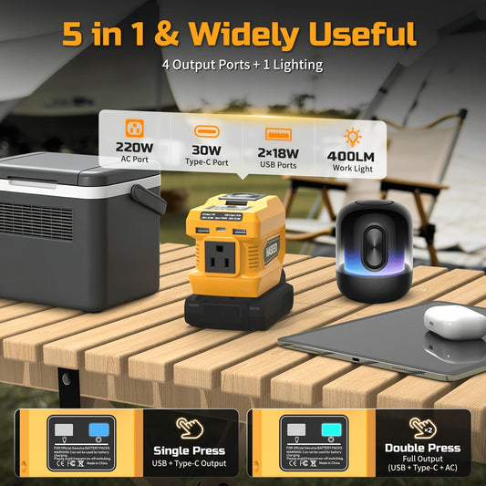 Power Inverter | DeWalt Milwaukee Battery 110V AC USB LED Work Light