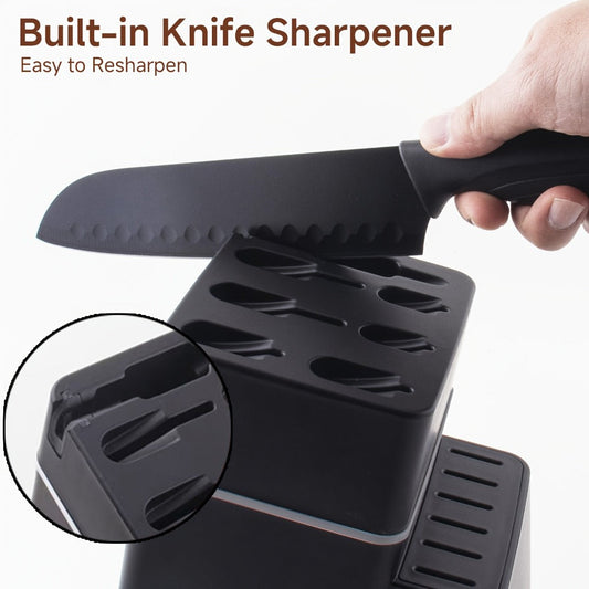 Kitchen Knife Set 15 Piece with Block & Scissors – Professional Chef Knives High Carbon Stainless Steel, Ultra-Sharp Blade, Ergonomic Handle, Home & Restaurant Use, Ideal Holiday Gift