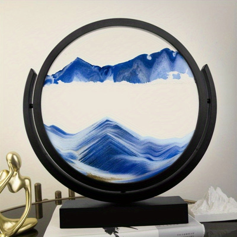 Quicksand Painting Desktop Art Sculpture - Abstract Sand Art Display Frame No Electricity Indoor Outdoor for Garden, Patio and Yard Use