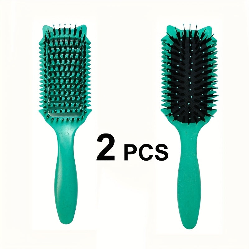 Detangling Brush for Curly Wavy Coily Hair 1 or 2 Pcs — Flexible Bristles Reduce Breakage & Frizz, Gentle Scalp Massage, Wet & Dry Use for 2B-4C Natural Hair Types
