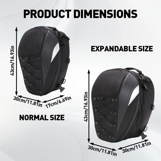 Motorcycle Backpack Helmet Bag – JFG RACING Motorbike Tail Bag with Adjustable Strap for Outdoor Camping, Travel & Luggage Storage, Large Capacity Rider Gear Bag