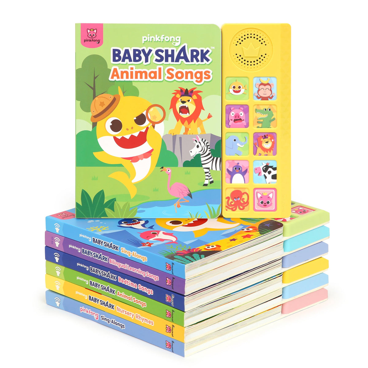 Baby Shark Sound Book for Toddlers, Pinkfong 10-Button Interactive Animal Songs Sing-Along Nursery Rhymes Learning Book Kids Ages 1-3