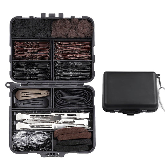 Hair Accessories 163-Piece Styling Set with Hair Ties, Nets, Bobby Pins and Snap Clips in Case