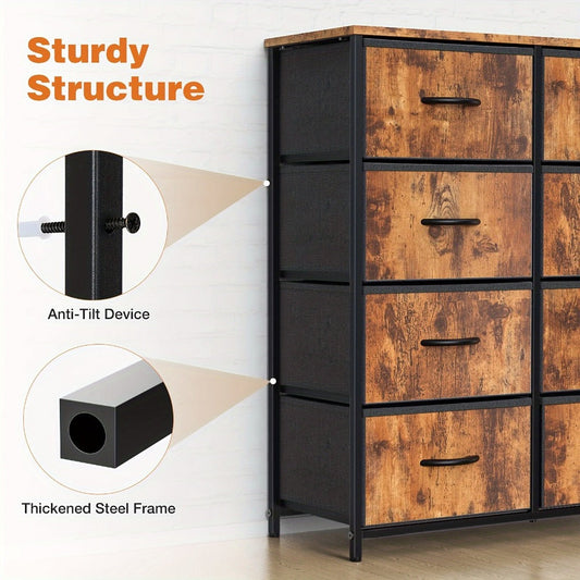 8-Drawer Fabric Dresser, Clothing Storage Organizer for Bedroom detail image