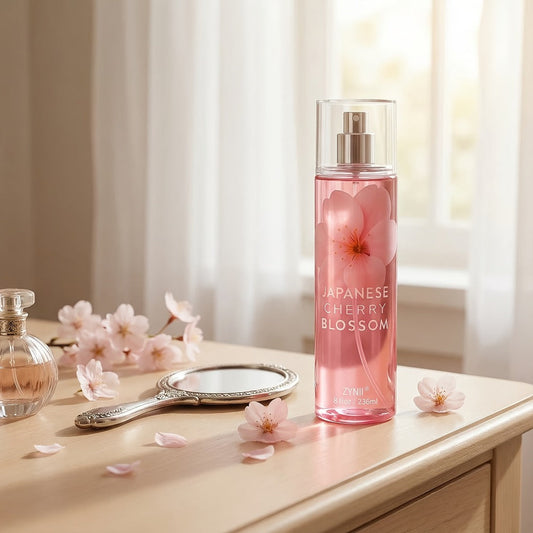 Cherry Blossom Body Mist for Women — Pheromone-Infused Sakura & Rose Fruity Floral Scent, 7-8 Hour Long-Lasting Spray, Confidence-Boosting Fragrance for Beach, Dates & Gifting