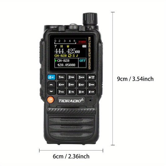 TIDRADIO TD-H3 Ham Radio GMRS Handheld Two Way Radio with USB-C Programming Charging, Long Range 2500mAh Battery, Air Band Antenna, Key Frequency Match for Outdoor Camping Emergency