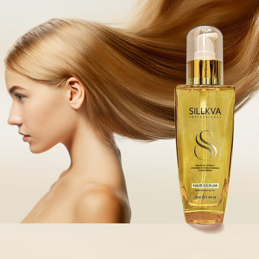 Moroccan Argan Oil Hair & Skin Treatment with Applicator Brush 2.4oz - Anti Frizz Smoothing Shine Boost Deep Moisturizing for Dry Damaged Dull Hair Body Oil Gift for Women Men