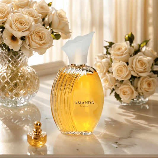 Women's Perfume AMANDA Exclusive Floral Eau de Parfum — Long Lasting Feminine Fragrance 3.4 oz | Rose, Jasmine & Vanilla | Gift for Her Daily Wear