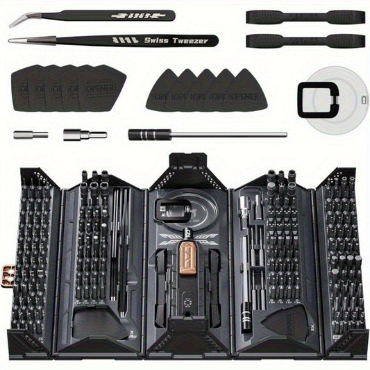 180-in-1 Precision Screwdriver Set – Magnetic Professional Repair Kit for Laptop, Phone, Camera, Tablet, Game Console & Glasses, Angular Container Case Design